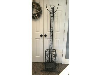 Heavy Duty Iron Coat Rack And Umbrella Holder