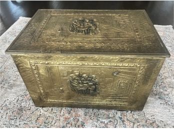 Petite Wooden Storage Box Wrapped With Highly Detailed Metal