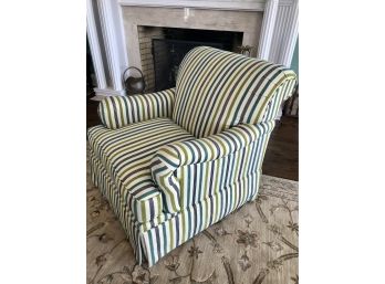 Like New BASSET Furniture Striped Accent Chair (1 Of 2 Listed Separately In This Auction)