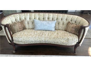 Stunning Antique Kidney Shaped Sofa With Tufted Details