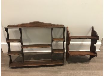 Pair Of Vintage Wooden Shelves