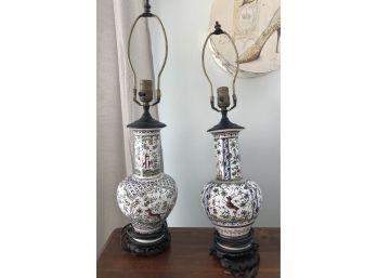 Pair Of  Finely Detailed Vintage Portuguese Lamps