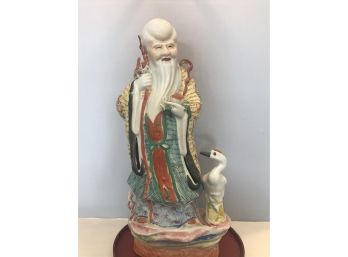 Vintage Chinese Figurine Of Shou Xing God Of Longevity