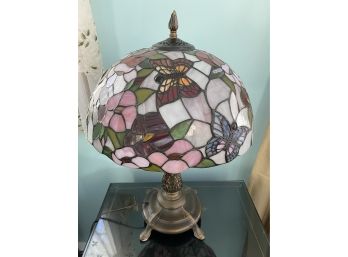 Floral Tiffany Style Butterfly Table Lamp