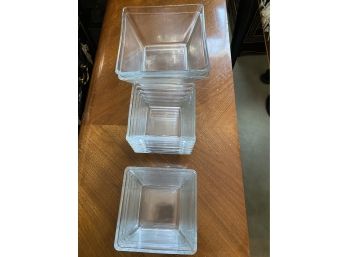 Collection Of Clear Square Serving Bowls