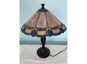 Peacock Tiffany Style Table Lamp