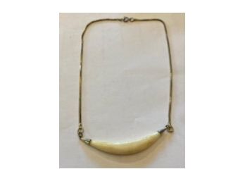 Gold Tone Necklace With Bone?