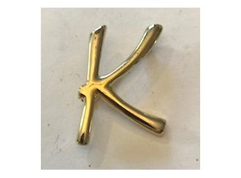 Gold Tone Pin The Leter 'K'