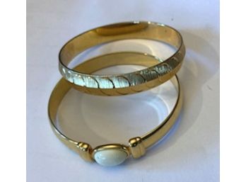 TWO Very Nice Gold Tone Bangles