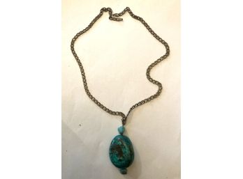 Awesome Necklace With Tourquoise Marked 'HAN'