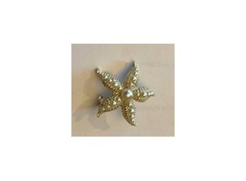 Starfish Pin For That Lover Of The Sea, Faux Paerls Embedded