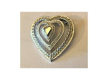 Gorgeous Quadruple Hear Pin/Pendant , Signed, Layered