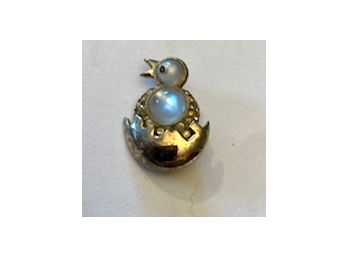 Fun Chick In A Shell Pin, Moonstones