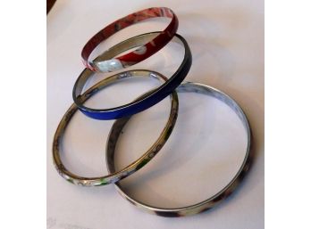 FOUR Colorful Narrow Bangles