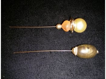 Two Hat Pins, 4.5 Inches (Lot 3E)