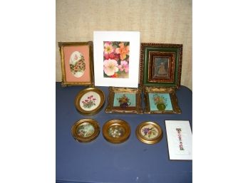 Lot Of 10 Pieces Of Small Decorative Art Including  Etching By Enrica