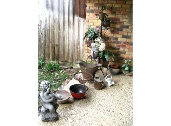 Patio Lot A - Planters, Plants, Watering Cans And More