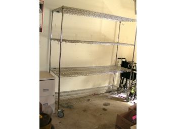 Chrome Mobile Wire U-line Shelving, 1000 Lb Capacity, Locking Wheels