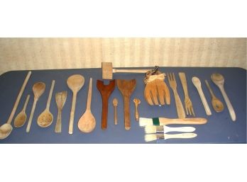 Wood Kitchen Utensils, 22 Pc