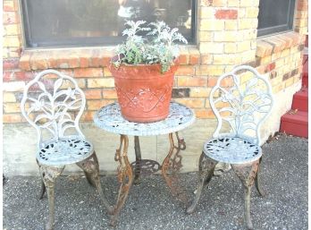 Patio Lot G: Three Piece Patio Set Plus Plant In Planter