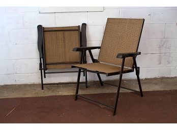 Two Outdoor Folding Sling Chairs