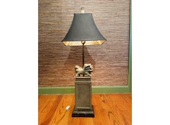 Carved Foo Lion Table Lamp