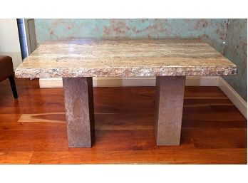 Wonderful  Double Pedestal Stone Table