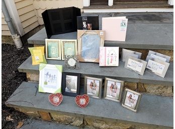 Large Group Of Picture Frames & Albums - 20 Pieces