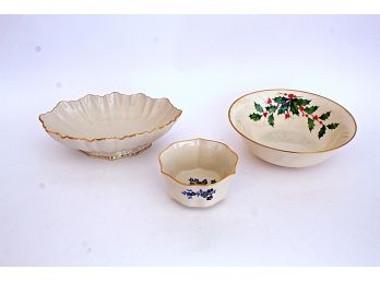 Three Lenox Servng Bowls