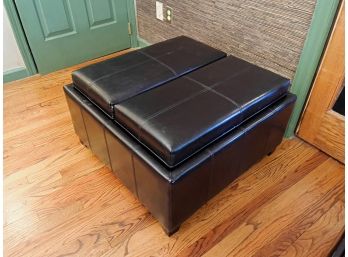 Faux Leather Upholstered Two Part Storage Ottoman