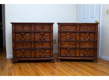 Pair Drexel Four Drawer Side Stands