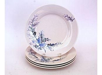 Four Pfalttzgraff Dinner Plates In Winter Pattern