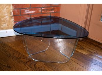 Contemporary Design Glass Top Side Table