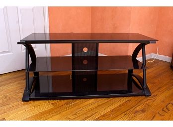 Three Tier Black Tinted Glass Stand