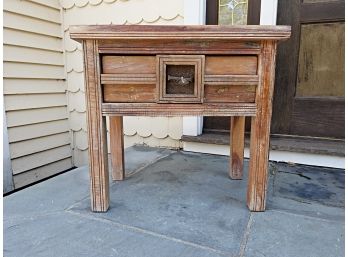 Rustic Heavy Single Drawer Side Table