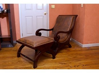 Leather Chair & Matching Ottoman