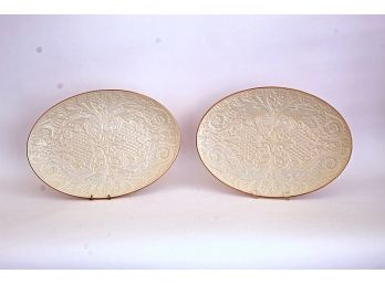 Two Large Lenox Platters - Dolphin , Gold Gilt