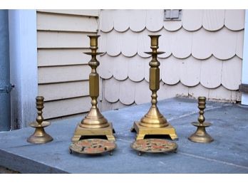 Brass Candlesticks & Trivets