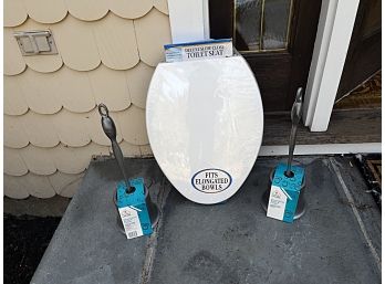 New Elongated Toilet Seat & Two Bowl Cleaners