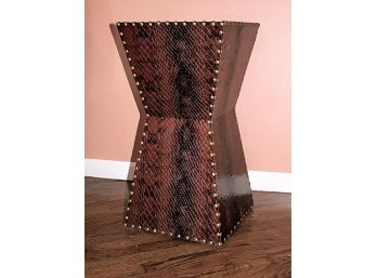 Decorative Faux Alligator Covered Hourglass Side Table