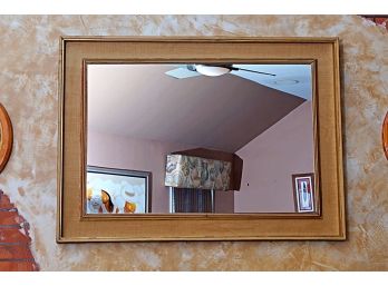 Gilt And Fabric Framed Wall Mirror