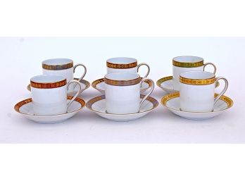 Set Of Six Hutschenreuther Espresso / Demitasse Cups & Saucers