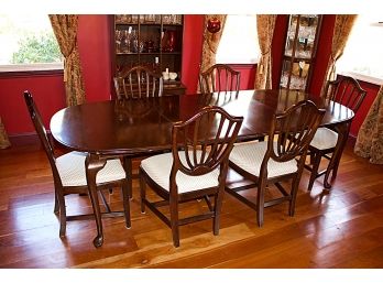 Ethan Allen Dining Table & Six Chairs