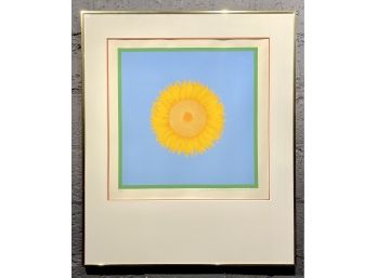 Vintage 1973 Christine Mesarch Sunflower Serigraph Signed And Numbered