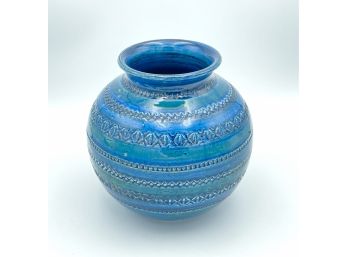 Vintage Aldo Londi Rimini Blue Bitossi Italian Ceramic Vase