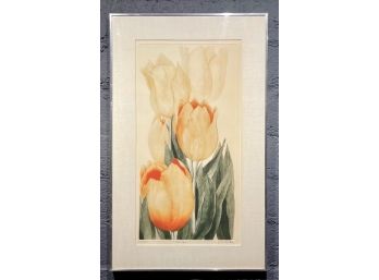 Listed Artist Gathja Helgert GH Rothe Mezzotint Titled Tulips Signed And Numbered