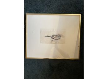 Mixed Media Bird On Paper By A. Hart, Signed