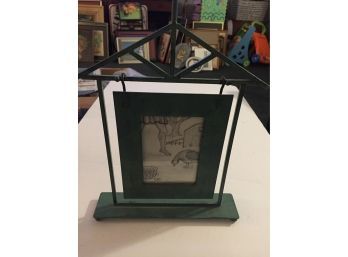 Cute Swinging Barn Picture Frame With Graphite Drawing