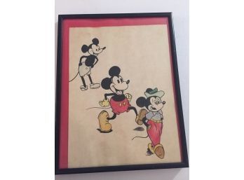 Antique Walt Disneys Mickey Mouse Drawing