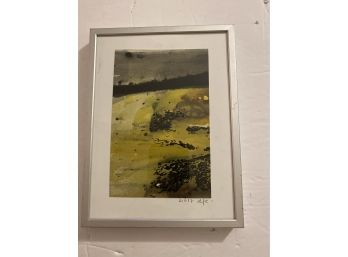 Small Framed Watercolor On Paper, Signed DFC 2017